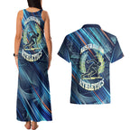 Australian Athletics Couples Matching Tank Maxi Dress and Hawaiian Shirt Geometric Digital Sport Motion Art