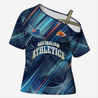 Australian Athletics Cross Shoulder Shirt Geometric Digital Sport Motion Art
