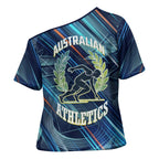 Australian Athletics Cross Shoulder Shirt Geometric Digital Sport Motion Art