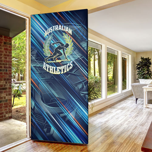 Australian Athletics Door Cover Geometric Digital Sport Motion Art