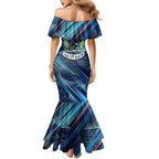 Australian Athletics Family Matching Mermaid Dress and Hawaiian Shirt Geometric Digital Sport Motion Art