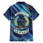 Australian Athletics Family Matching Puletasi and Hawaiian Shirt Geometric Digital Sport Motion Art