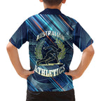Australian Athletics Family Matching Summer Maxi Dress and Hawaiian Shirt Geometric Digital Sport Motion Art