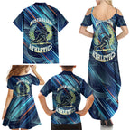 Australian Athletics Family Matching Summer Maxi Dress and Hawaiian Shirt Geometric Digital Sport Motion Art