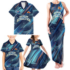 Australian Athletics Family Matching Tank Maxi Dress and Hawaiian Shirt Geometric Digital Sport Motion Art