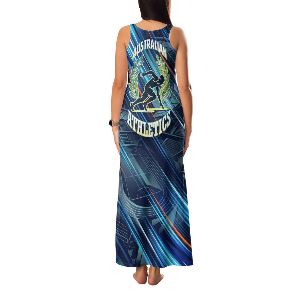 Australian Athletics Family Matching Tank Maxi Dress and Hawaiian Shirt Geometric Digital Sport Motion Art