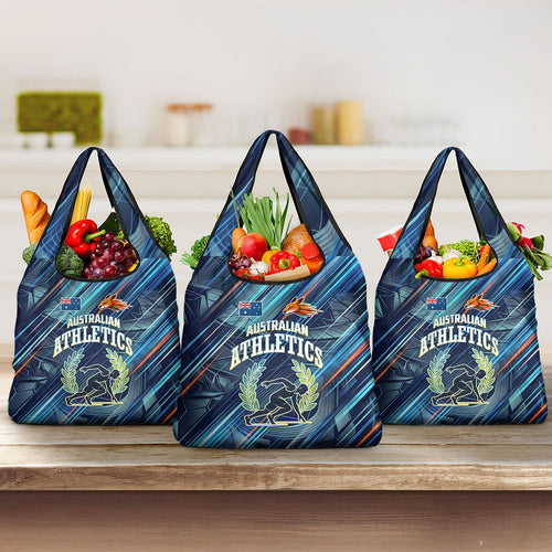 Australian Athletics Grocery Bag Geometric Digital Sport Motion Art
