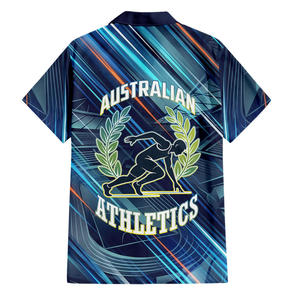 Australian Athletics Hawaiian Shirt Geometric Digital Sport Motion Art