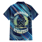 Australian Athletics Hawaiian Shirt Geometric Digital Sport Motion Art