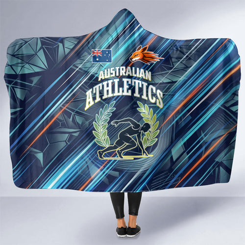 Australian Athletics Hooded Blanket Geometric Digital Sport Motion Art