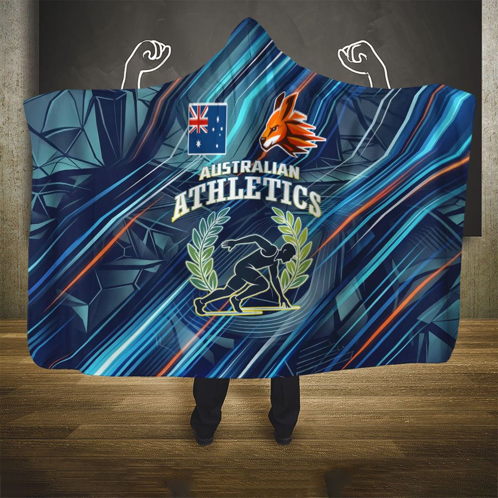 Australian Athletics Hooded Blanket Geometric Digital Sport Motion Art