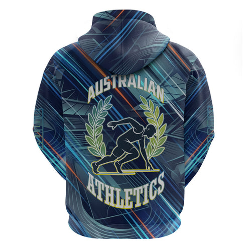Australian Athletics Hoodie Geometric Digital Sport Motion Art