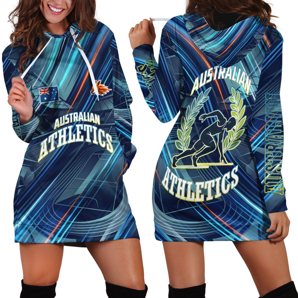 Australian Athletics Hoodie Dress Geometric Digital Sport Motion Art