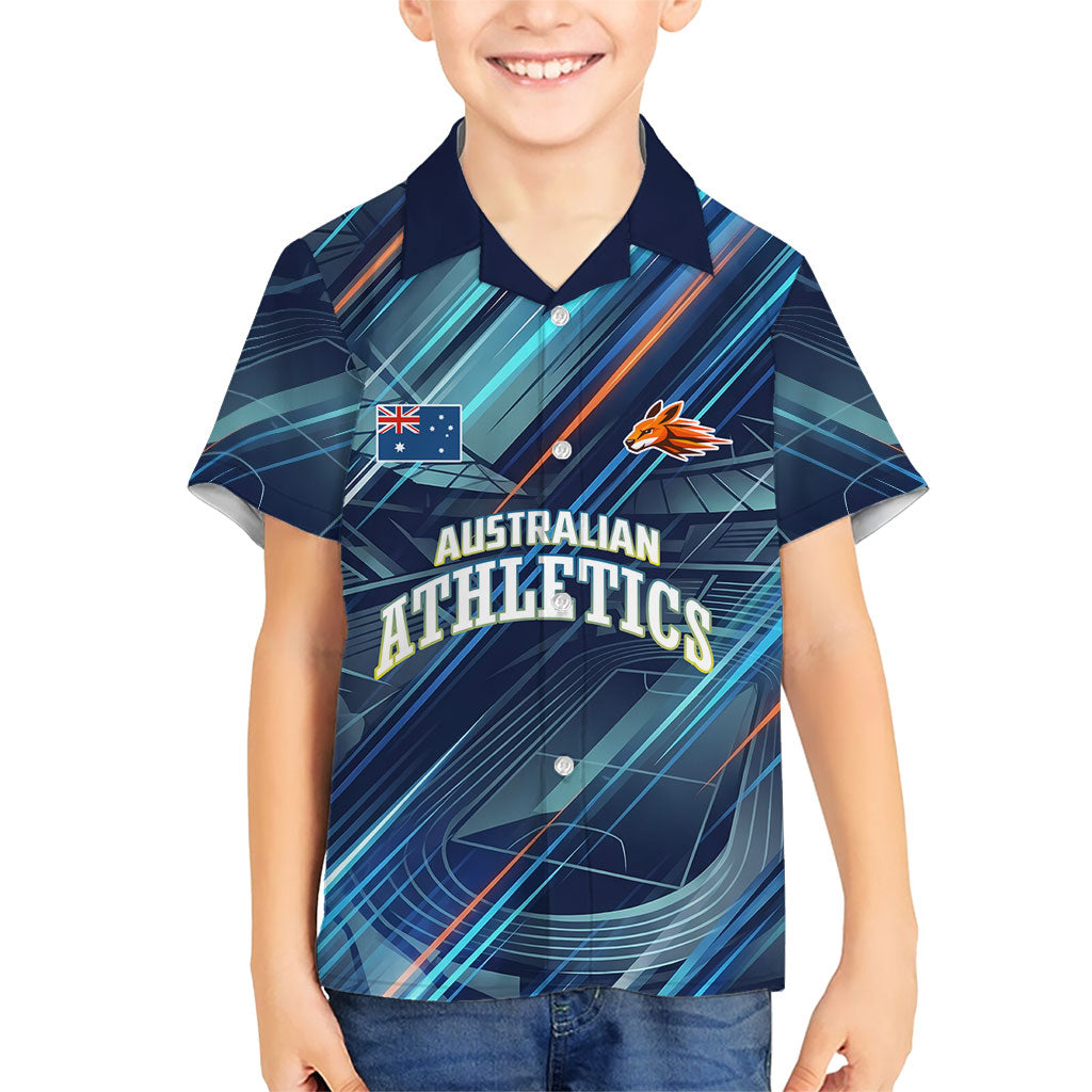 Australian Athletics Kid Hawaiian Shirt Geometric Digital Sport Motion Art