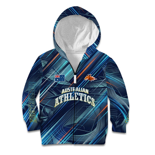Australian Athletics Kid Hoodie Geometric Digital Sport Motion Art