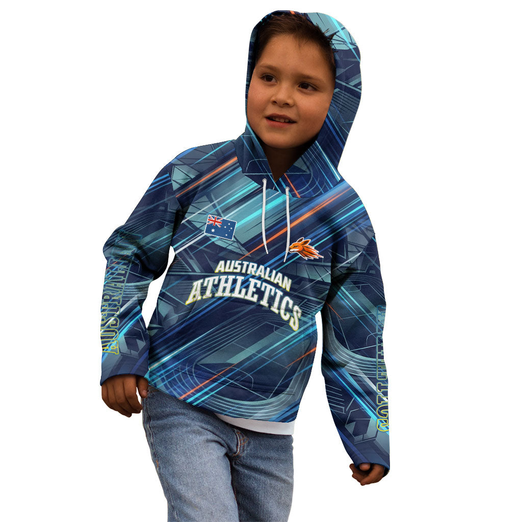 Australian Athletics Kid Hoodie Geometric Digital Sport Motion Art