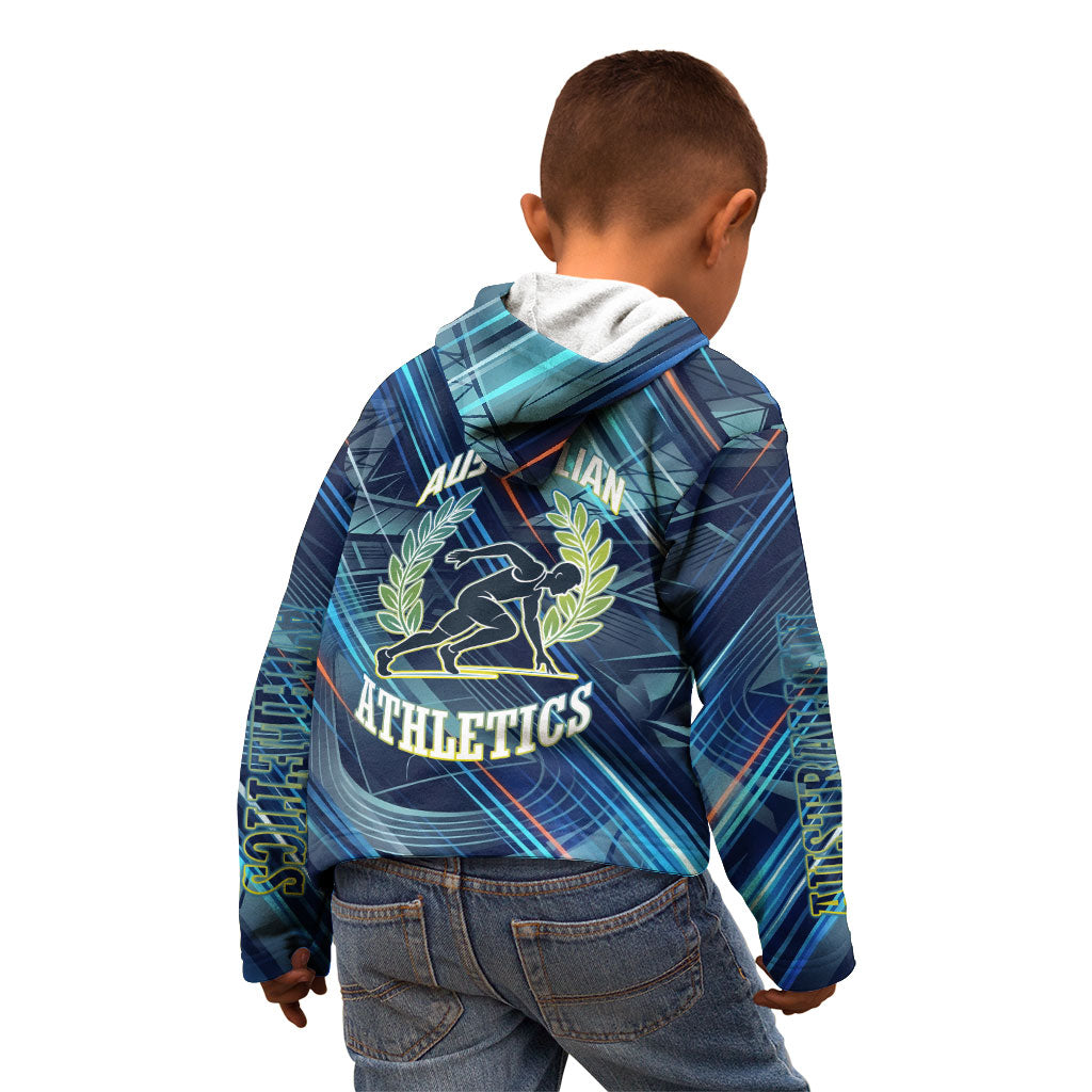 Australian Athletics Kid Hoodie Geometric Digital Sport Motion Art