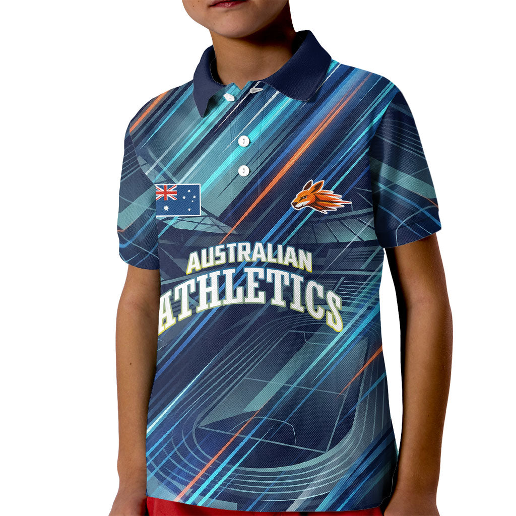 Australian Athletics Kid Polo Shirt Geometric Digital Sport Motion Art