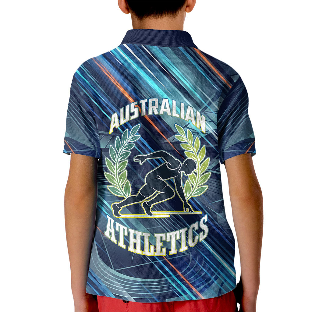 Australian Athletics Kid Polo Shirt Geometric Digital Sport Motion Art