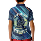 Australian Athletics Kid Polo Shirt Geometric Digital Sport Motion Art