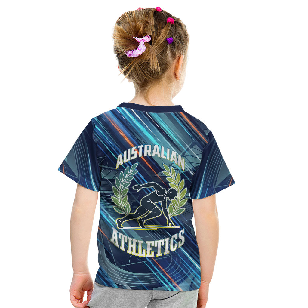 Australian Athletics Kid T Shirt Geometric Digital Sport Motion Art