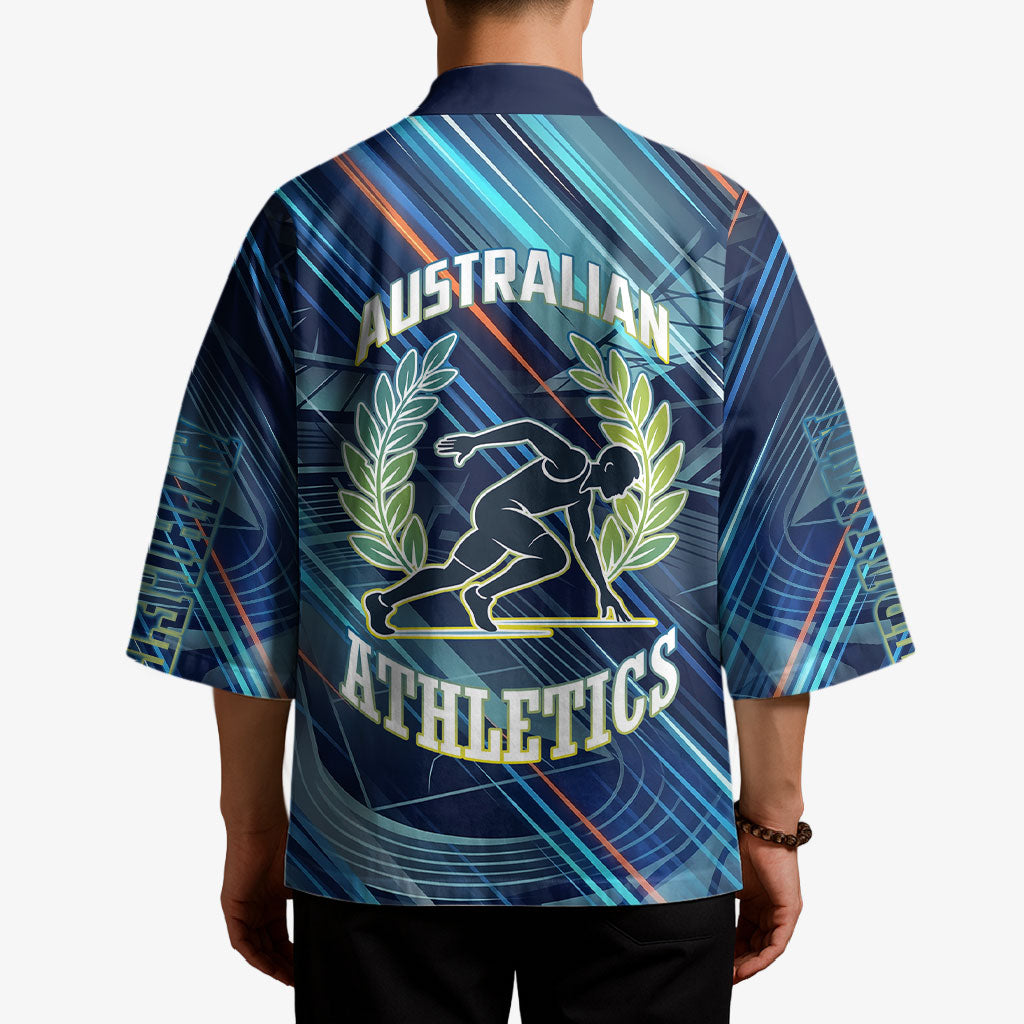 Australian Athletics Kimono Geometric Digital Sport Motion Art