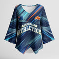 Australian Athletics Kimono Sleeve Blouse Geometric Digital Sport Motion Art