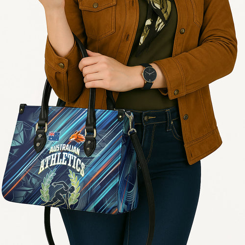 Australian Athletics Leather Bag Geometric Digital Sport Motion Art