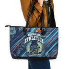 Australian Athletics Leather Tote Bag Geometric Digital Sport Motion Art