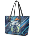 Australian Athletics Leather Tote Bag Geometric Digital Sport Motion Art