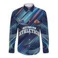 Australian Athletics Long Sleeve Button Shirt Geometric Digital Sport Motion Art