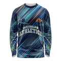 Australian Athletics Long Sleeve Shirt Geometric Digital Sport Motion Art