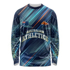 Australian Athletics Long Sleeve Shirt Geometric Digital Sport Motion Art
