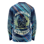 Australian Athletics Long Sleeve Shirt Geometric Digital Sport Motion Art