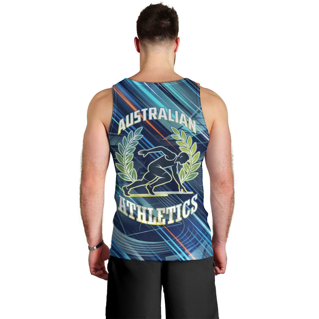 Australian Athletics Men Tank Top Geometric Digital Sport Motion Art