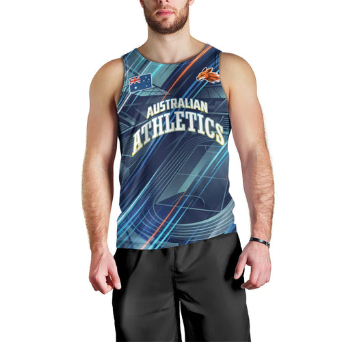 Australian Athletics Men Tank Top Geometric Digital Sport Motion Art