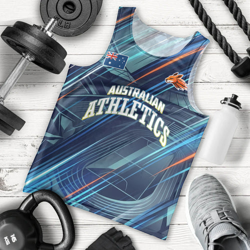 Australian Athletics Men Tank Top Geometric Digital Sport Motion Art