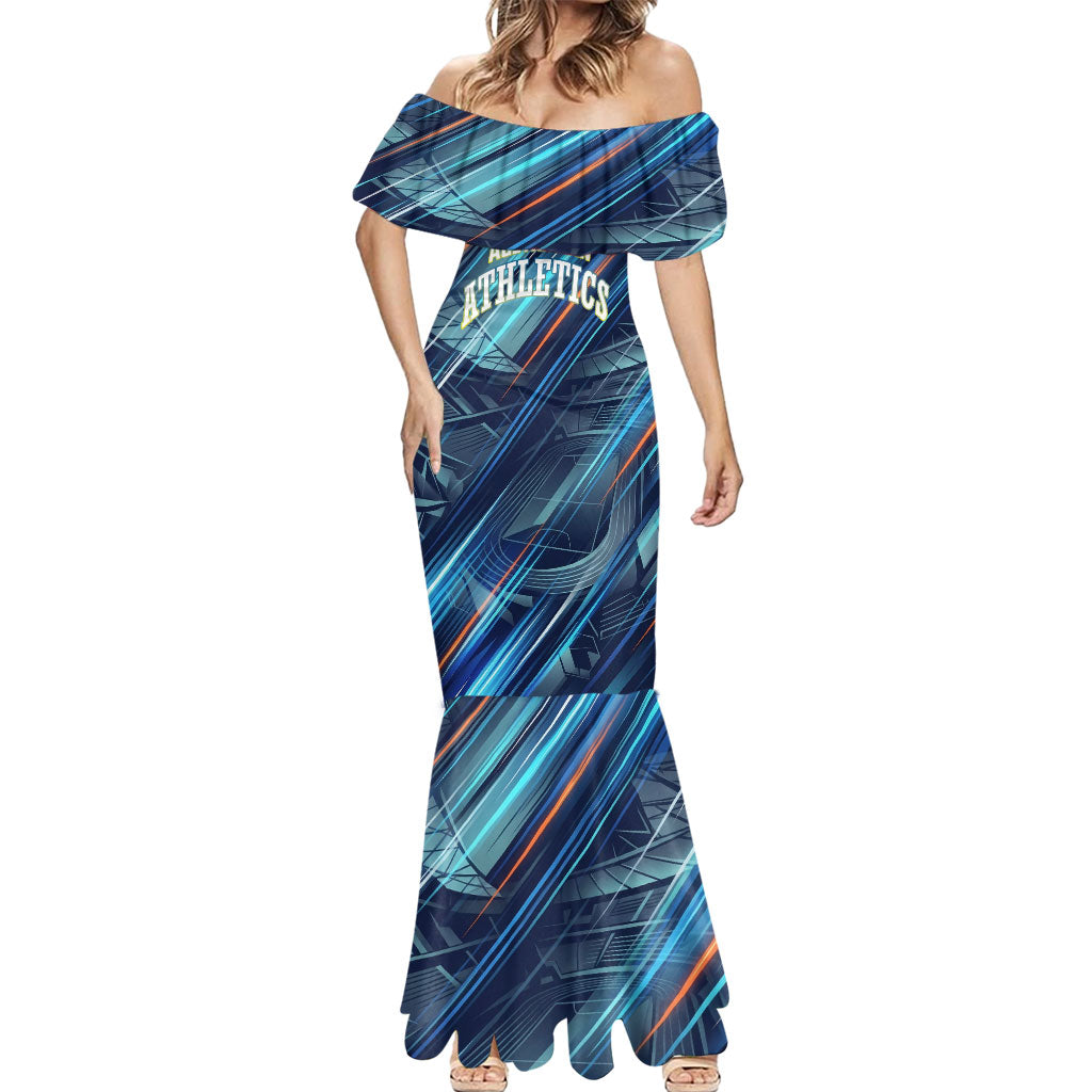 Australian Athletics Mermaid Dress Geometric Digital Sport Motion Art