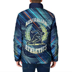 Australian Athletics Padded Jacket Geometric Digital Sport Motion Art