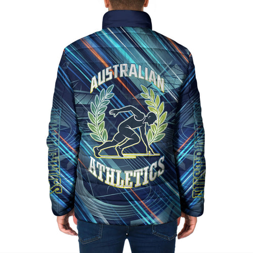 Australian Athletics Padded Jacket Geometric Digital Sport Motion Art