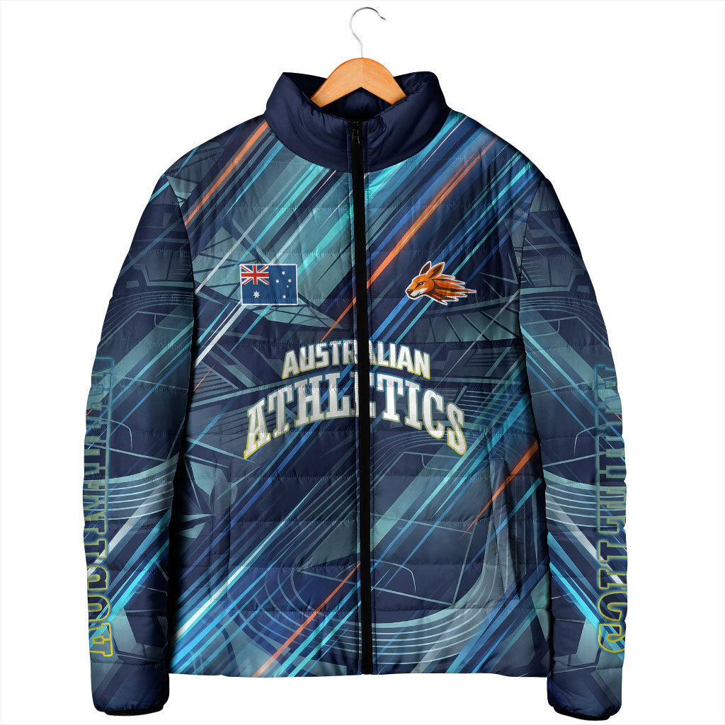 Australian Athletics Padded Jacket Geometric Digital Sport Motion Art