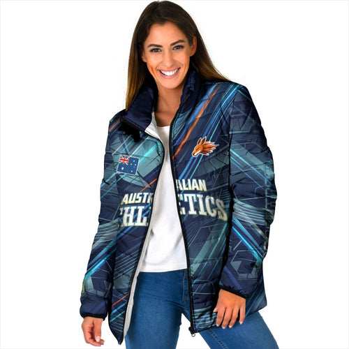 Australian Athletics Padded Jacket Geometric Digital Sport Motion Art