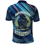 Australian Athletics Polo Shirt Geometric Digital Sport Motion Art