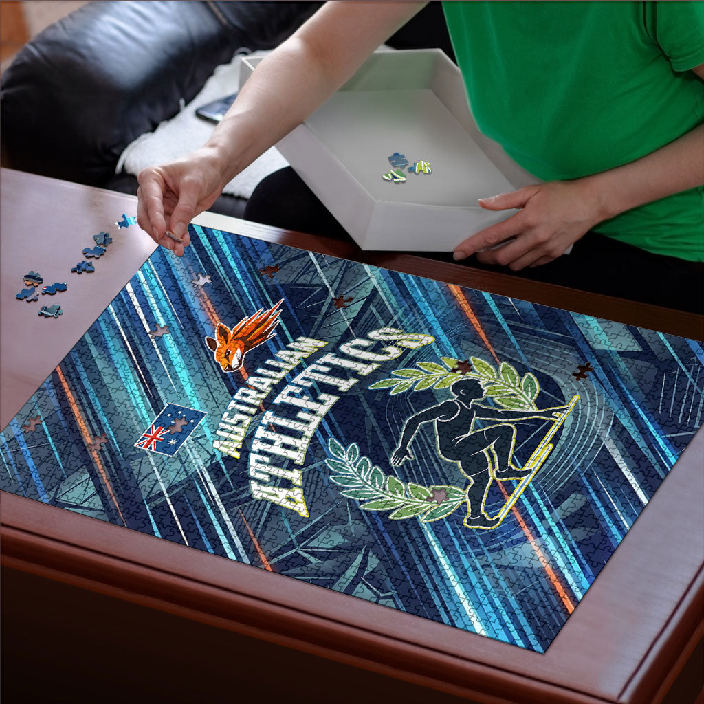 Australian Athletics Puzzle Geometric Digital Sport Motion Art