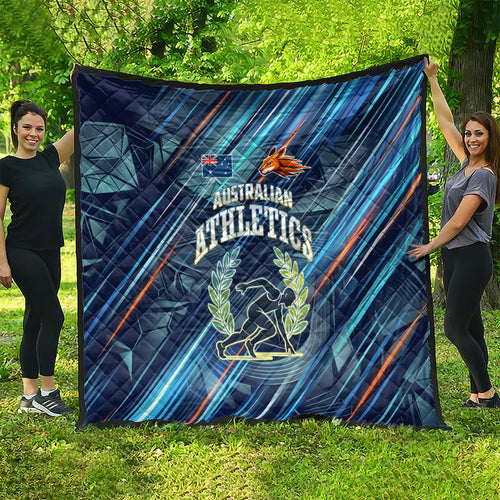 Australian Athletics Quilt Geometric Digital Sport Motion Art
