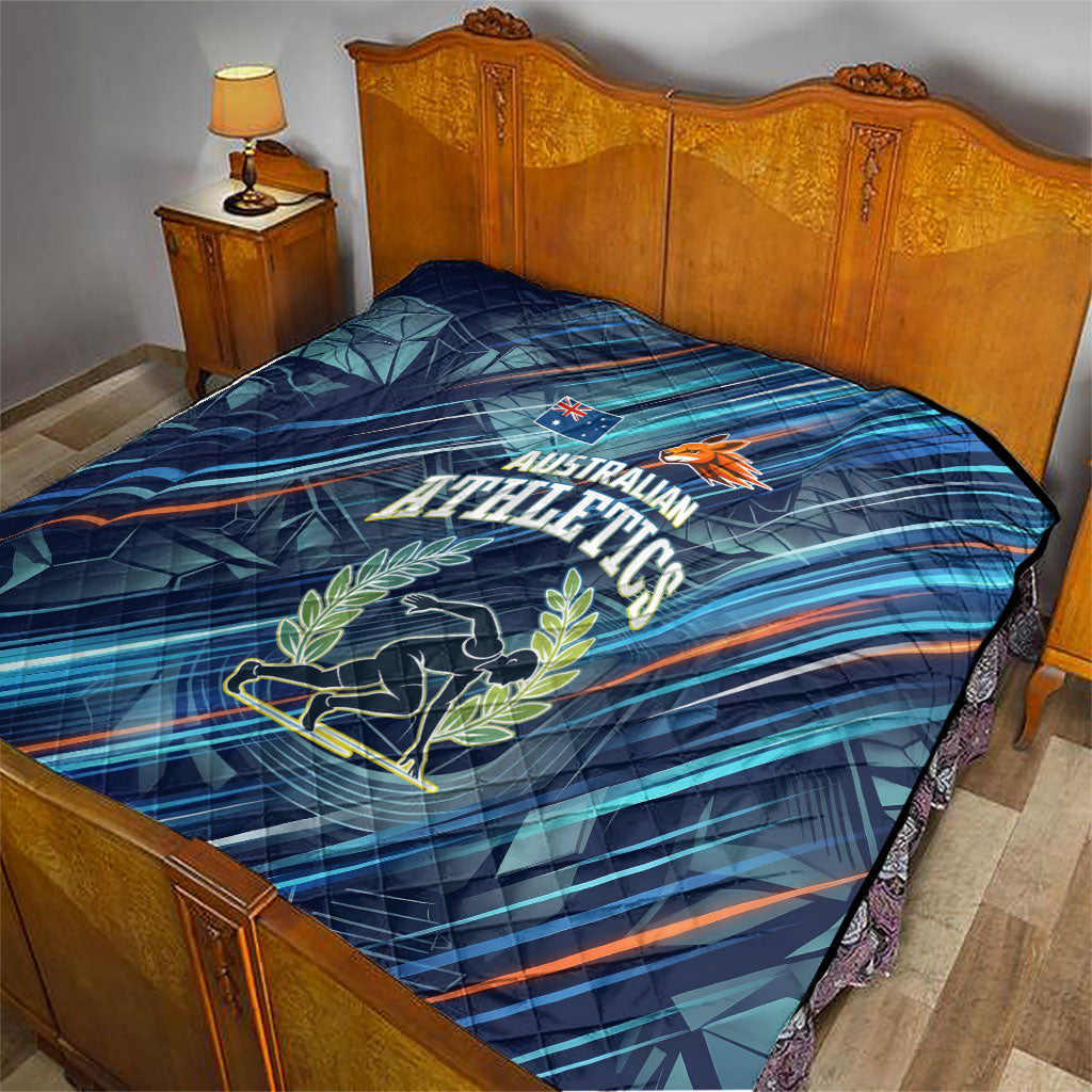 Australian Athletics Quilt Geometric Digital Sport Motion Art
