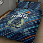 Australian Athletics Quilt Bed Set Geometric Digital Sport Motion Art