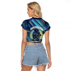 Australian Athletics Raglan Cropped T Shirt Geometric Digital Sport Motion Art