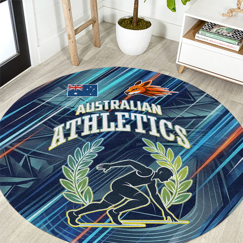 Australian Athletics Round Carpet Geometric Digital Sport Motion Art