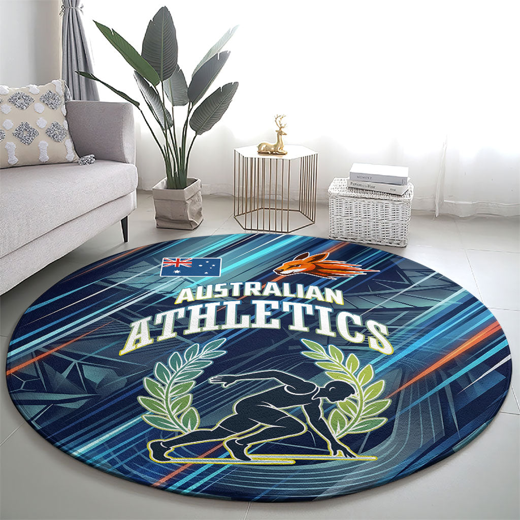 Australian Athletics Round Carpet Geometric Digital Sport Motion Art